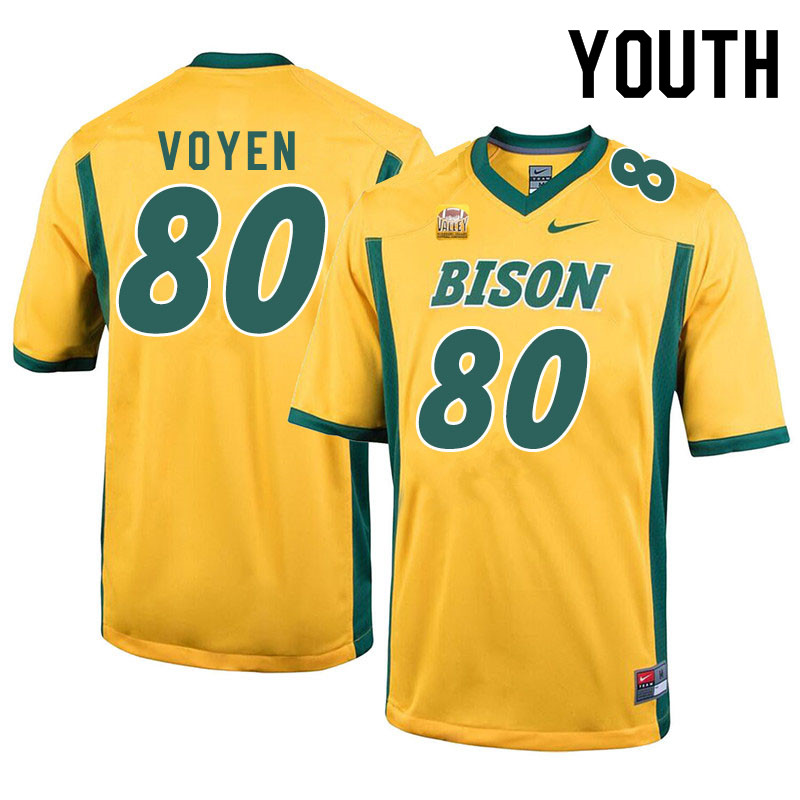 Youth #80 Andy Voyen North Dakota State Bison College Football Jerseys Sale-Yellow - Click Image to Close
